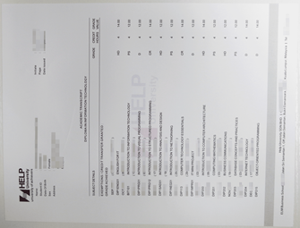 HELP成绩单,精英大学成绩单,购买马来西亚文凭