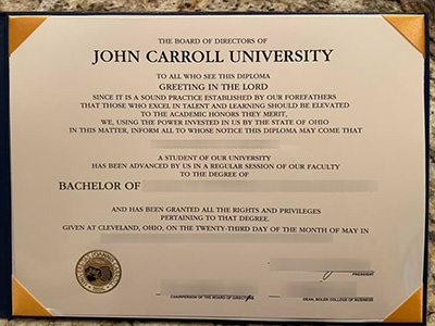 Get a fake John Carroll University degree from California.从加利福尼亚获得假的约翰卡罗尔大学学位。