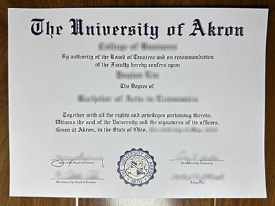 How to create a fake University of Akron degree certificate of latest version? 如何创建最新版本的阿克伦大学假学位证书？